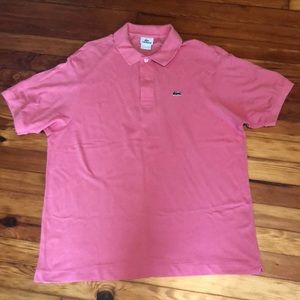 Mens Lacoste Pink short sleeve polo in great condition